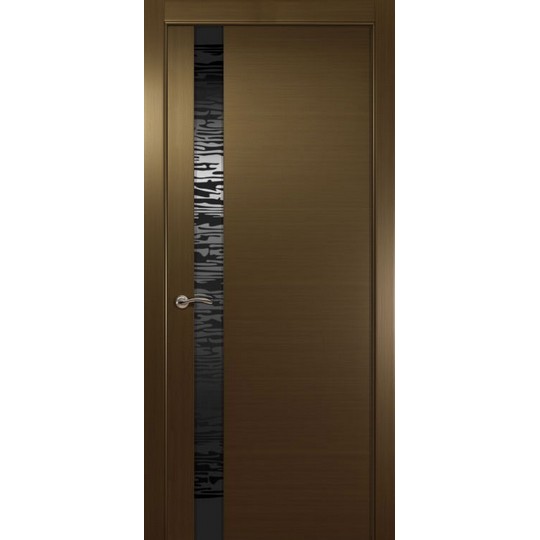 Межкомнатная шпонированная дверь «EGO L Черное» (со стеклом)