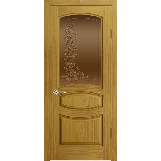 Дверь с натуральным шпоном «Изабелла Бронза» (со стеклом)