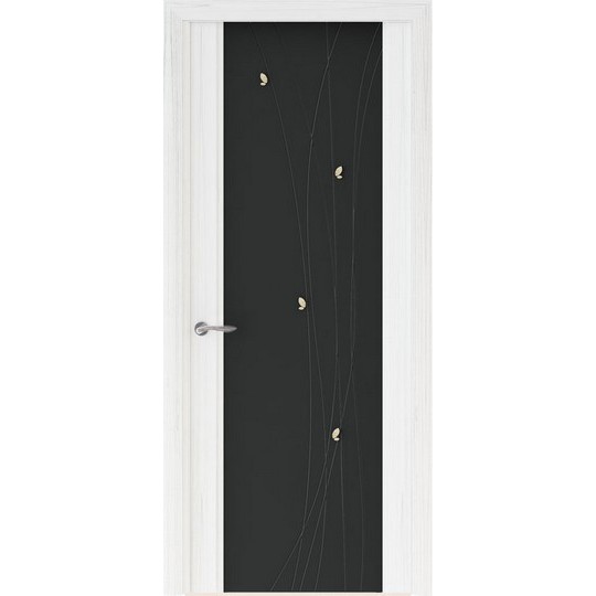 Межкомнатная шпонированная дверь «Murano-1 Черное» (со стеклом)