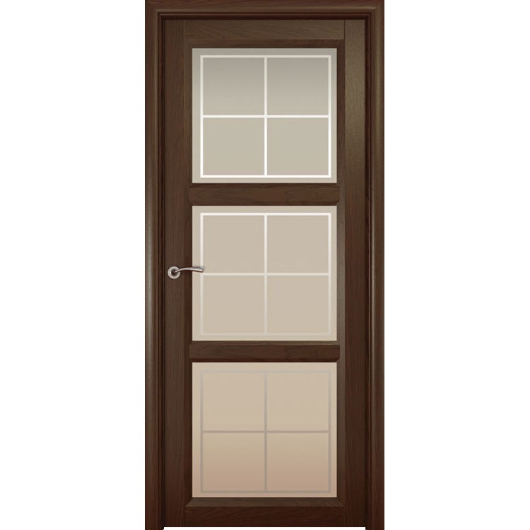 Межкомнатная шпонированная дверь «Optima-3 Решетка» (со стеклом)