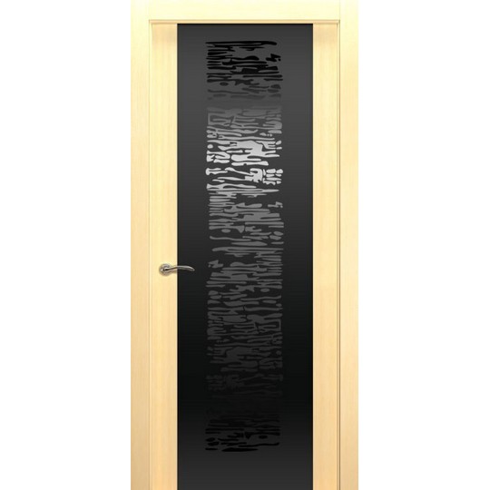 Межкомнатная шпонированная дверь «EGO P Черное» (со стеклом)