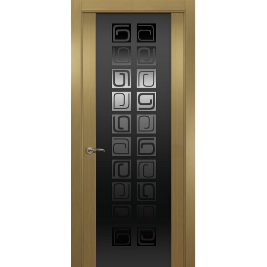 Межкомнатная шпонированная дверь «Concept P Черный» (со стеклом)