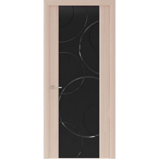 Межкомнатная шпонированная дверь «Capri-1 Черное» (со стеклом)