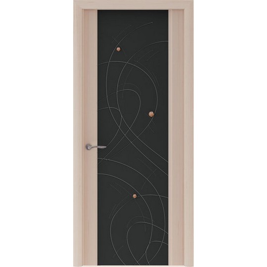 Межкомнатная шпонированная дверь «Murano-2 Черное» (со стеклом)