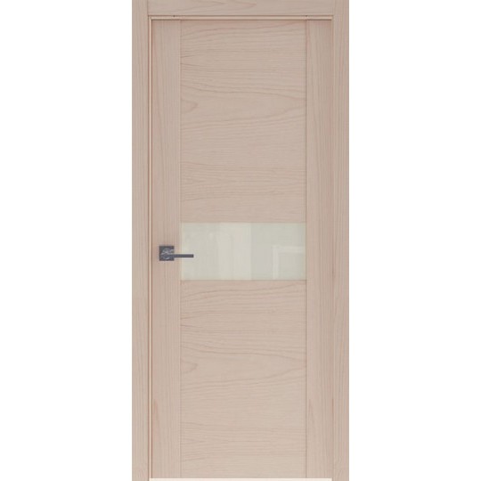 Межкомнатная шпонированная дверь «Rona-3 Белая» (со стеклом)