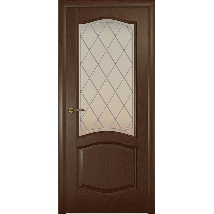 Дверь с натуральным шпоном «София Ромб белый» (со стеклом)