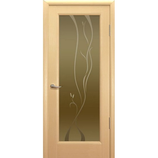 Межкомнатная шпонированная дверь «Новая волна (P) Бронза» (со стеклом)