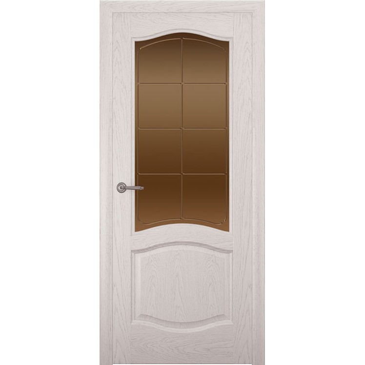 Дверь с натуральным шпоном «София Решетка бронза» (со стеклом)