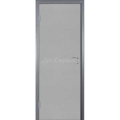 Дверной пластиковый блок облицованный CPL (цвет серый, полотно глухое)