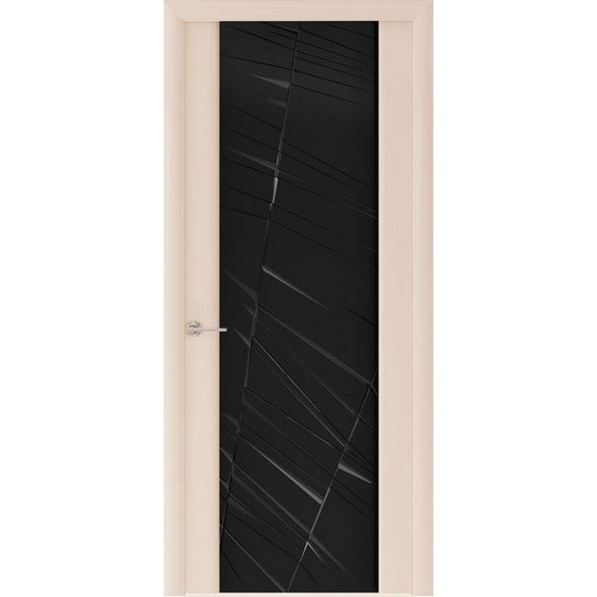 Межкомнатная шпонированная дверь «Capri-2 Черное» (со стеклом)
