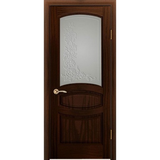Дверь с натуральным шпоном «Изабелла Белая» (со стеклом)