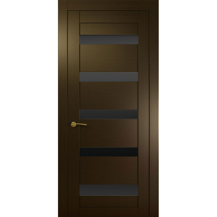 Межкомнатная шпонированная дверь «Ника-1 Черная» (со стеклом)