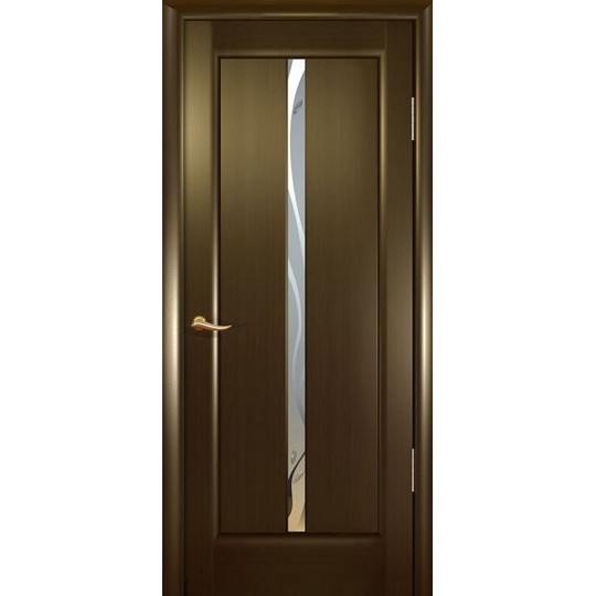 Межкомнатная шпонированная дверь «Новая волна (L)» (со стеклом)