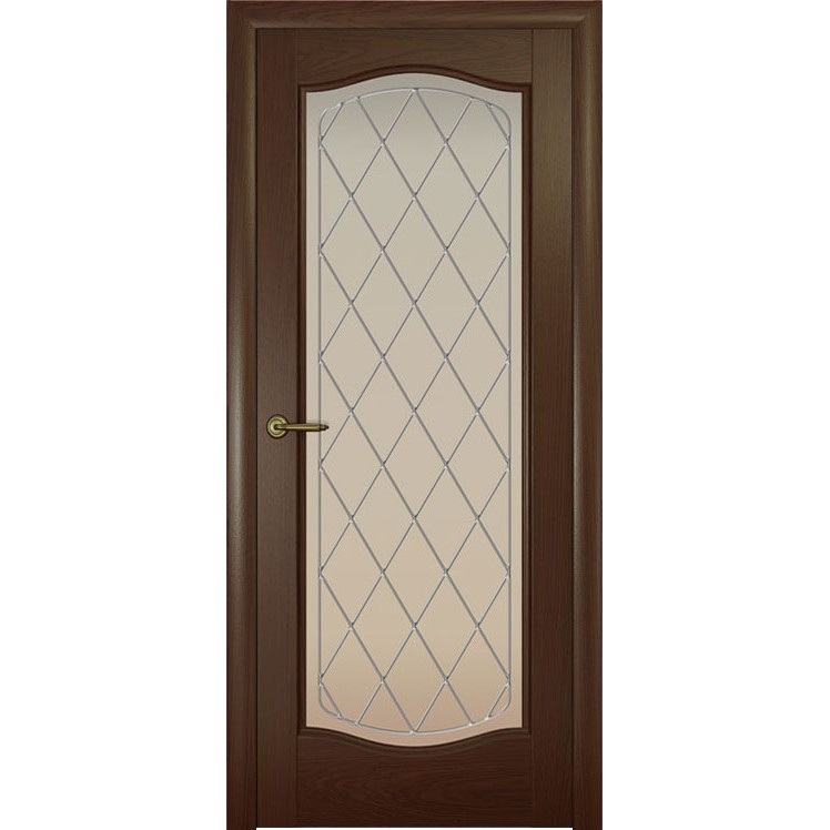 Дверь с натуральным шпоном «Аврора Ромб белый» (со стеклом)