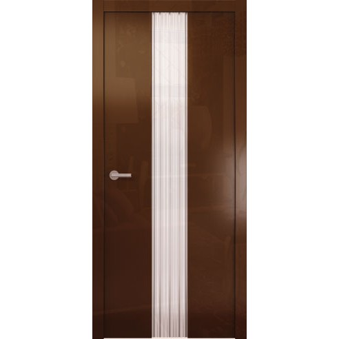 Межкомнатная глянцевая дверь «Avorio-3 Белое» (со стеклом)
