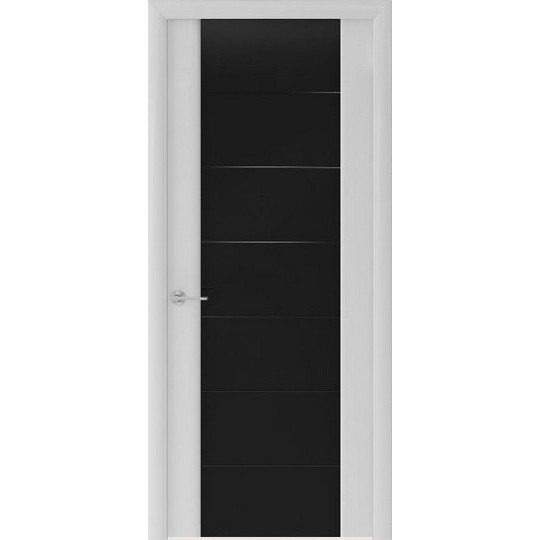 Межкомнатная шпонированная дверь «Capri-3 Черное» (со стеклом)