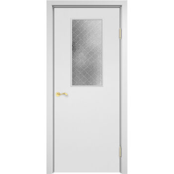 Пластиковая дверь CPL эконом класса (со стеклом, белая)