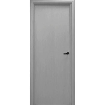 Влагостойкий дверной блок из вспененного ПВХ (глухой, цвет серый)