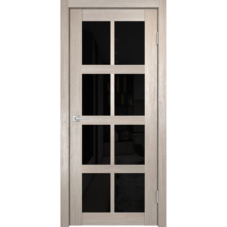 Межкомнатная дверь экошпон К-8 лакобель чёрное