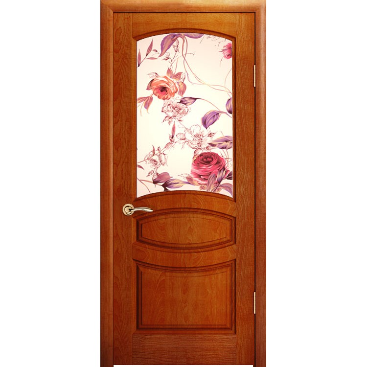 Межкомнатная шпонированная дверь «Изабелла Ажур» (со стеклом)