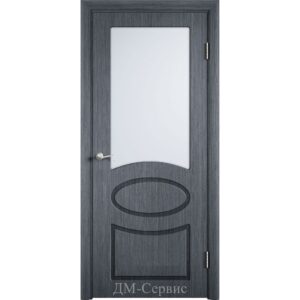 Межкомнатная шпонированная дверь «Джаз» (со стеклом) цвет серебристый дуб