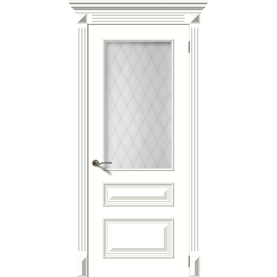Межкомнатная дверь эмаль классика «Багет 3» (со стеклом)