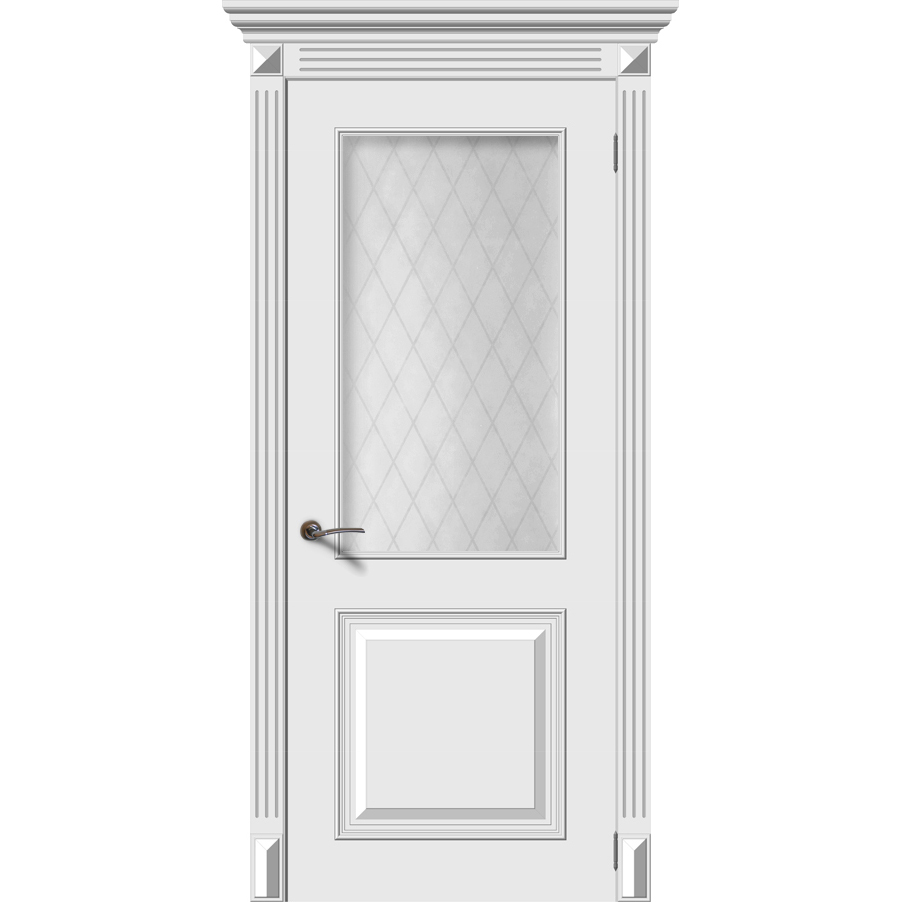 Межкомнатная дверь эмаль классика «Багет 2» со стеклом