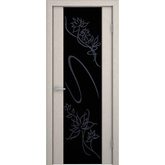 Шпонированная дверь со стеклом триплекс «Кристалл»