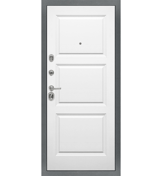 Входная металлическая дверь "МД-47" (ясень графит/белый матовый)