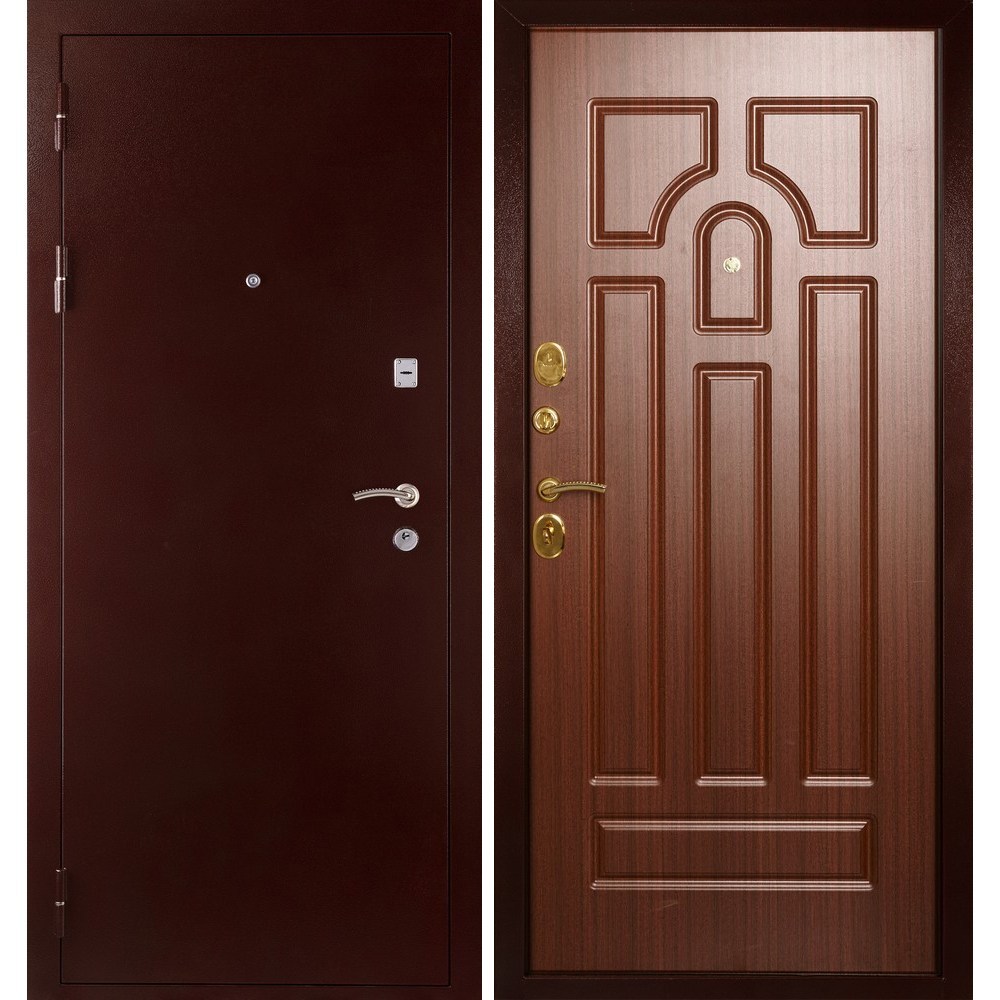 Входная металлическая дверь «МД-09» (орех тисненый)
