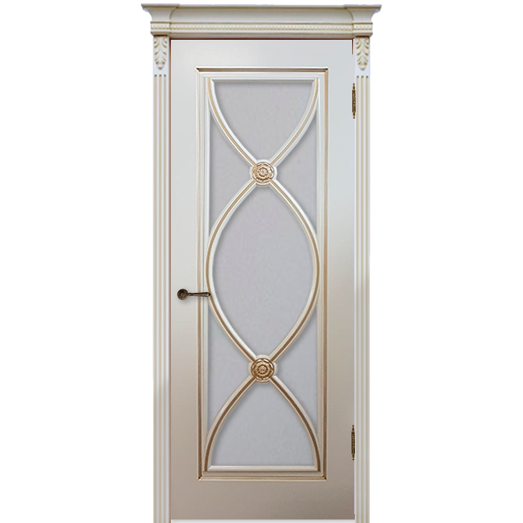 Межкомнатная дверь эмаль классика патина «Фламенко» (со стеклом)