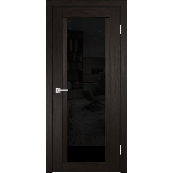 Межкомнатная дверь экошпон K-11 лакобель чёрное