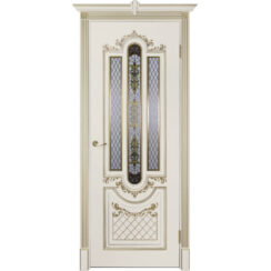 Межкомнатная дверь эмаль классика патина «Муар» (со стеклом)
