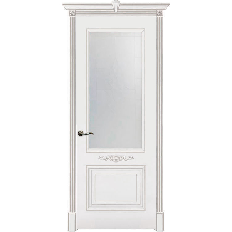 Межкомнатная дверь эмаль классика патина «Паула» (со стеклом)