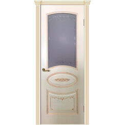 Межкомнатная дверь эмаль классика патина «Вуаль» (со стеклом)