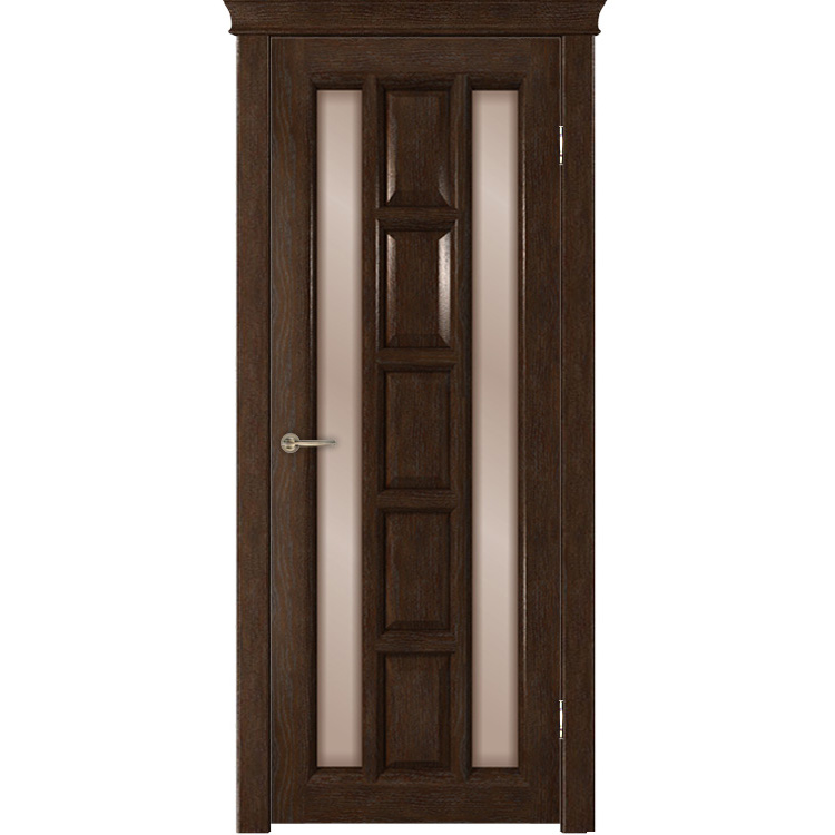 Межкомнатная дверь «Квадра» натуральный шпон (со стеклом)