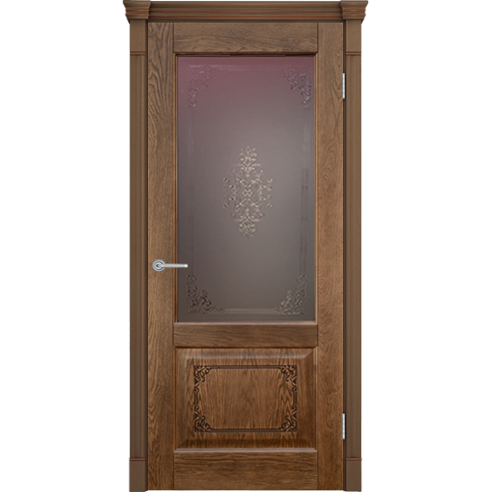Межкомнатная дверь «Шервуд 3D» натуральный шпон (со стеклом)