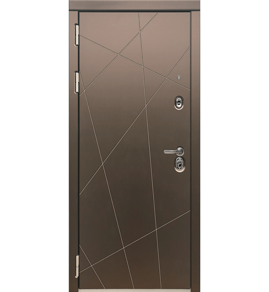 Входная металлическая дверь «МД-50» с зеркалом (белый софт)