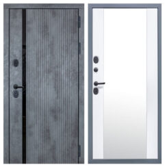 Дверь металлическая входная STR MX-46 Зеркало (бетон тёмный)