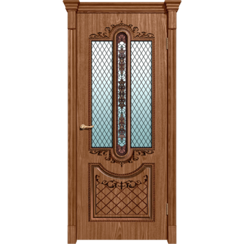 Межкомнатная дверь «Муар» натуральный шпон (со стеклом)