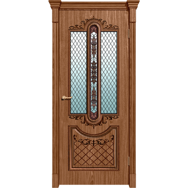Межкомнатная дверь «Муар» натуральный шпон (со стеклом)